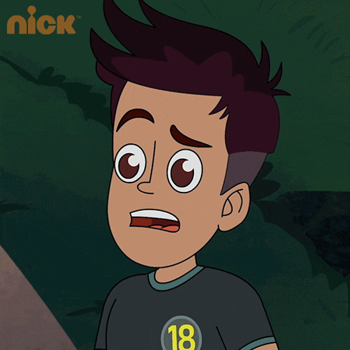 a cartoon of a boy wearing a shirt with the number 18 on it