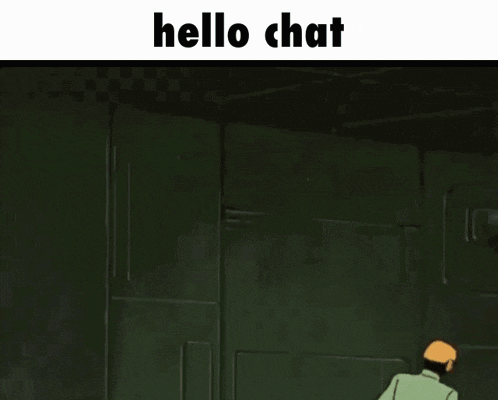 a picture of a robot with the words hello chat on the bottom