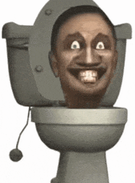a cartoon of a man 's head sticking out of a toilet bowl .
