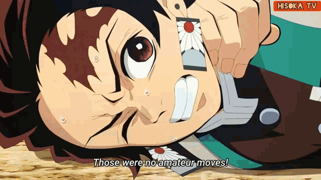 a cartoon character laying on the ground with the words " those were no amateur moves " above him