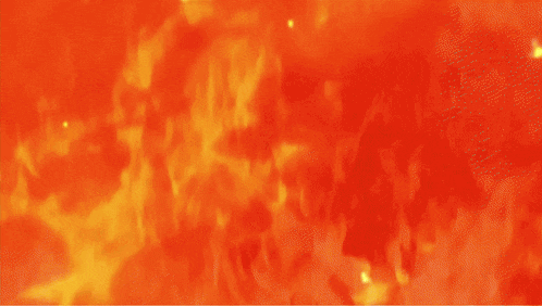 a black arrow pointing down is surrounded by orange flames