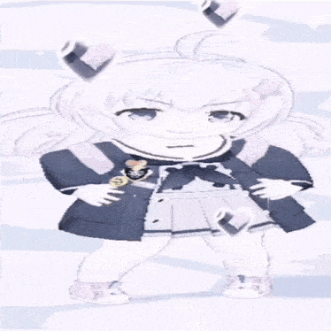 a little girl with white hair is wearing a black dress
