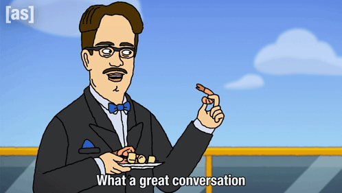 What A Great Conversation Stebe GIF - What A Great Conversation Stebe Royal Crackers GIFs