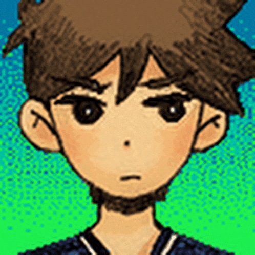 a close up of a cartoon character 's face with a serious look on his face .