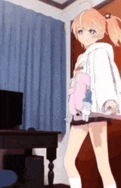 Anime Girl Jumping Meme Anine Girl Jumping In Air GIF - Anime Girl Jumping Meme Anine Girl Jumping In Air Anime Girl White Coat Jumping GIFs