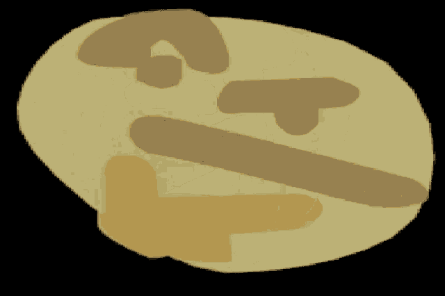 a drawing of a thinking face with a t and a s on it