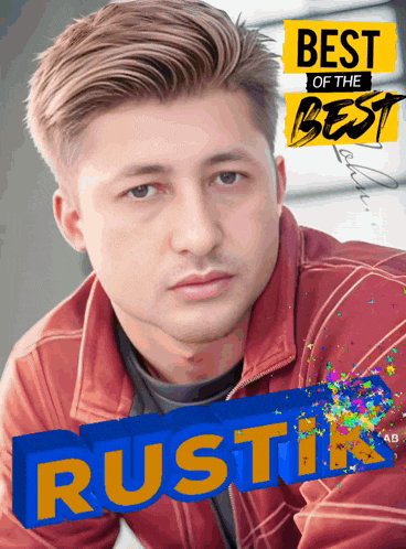 a man in a red jacket is featured on a poster that says " best of the best "