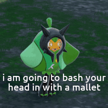 a cartoon character with the words i am going to bash your head in with a mallet on the bottom