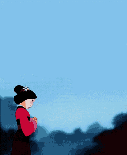 a cartoon girl with a flower in her hair