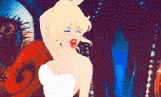 a pixel art of a woman in a white dress singing