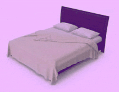 a cartoon character is laying on a bed