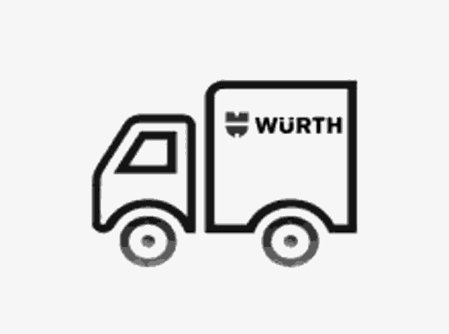a black and white icon of a wurth truck .