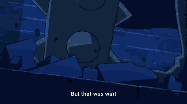 a cartoon character with lightning coming out of his mouth and the words but that was war