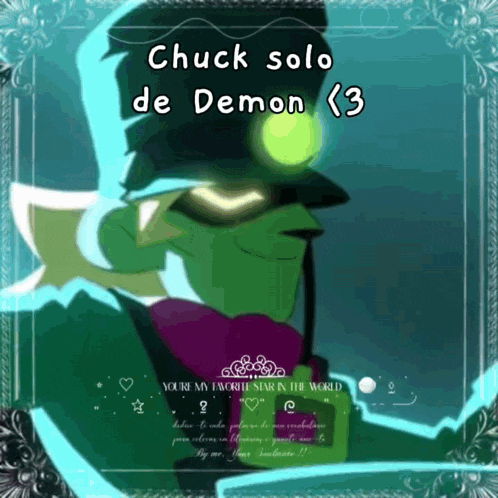a picture of a cartoon character with the words chuck solo de demon
