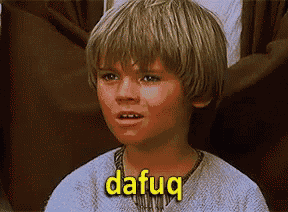 a young boy is making a funny face and says dafug