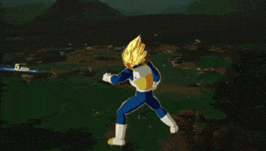 a screenshot of a video game shows a character called vegeta