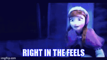 a picture of anna from frozen with the words right in the feels