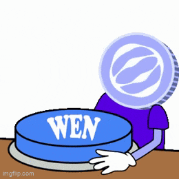 a cartoon of a person pressing a button with the word wen on it