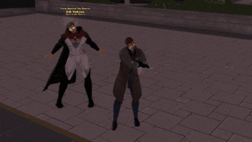 a screenshot of a video game shows two characters one of whom is named gm vahaam