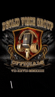 a logo for the dsolid voice group with a microphone and headphones on it