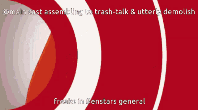 a picture of a man with the caption " main cast assembling to trash talk & utterly demolish "