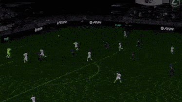 a soccer game is being played in a stadium with a banner that says clubs duos