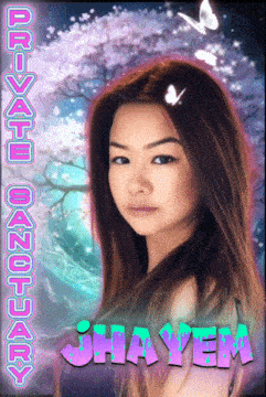 a poster for private sanctuary shows a woman and a butterfly