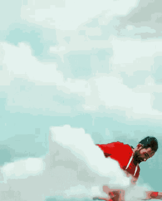 a man flying through the air with the words i 'm high and feeling generous