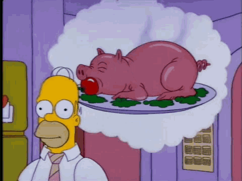 Homer Simpson Day Dreaming GIF - Homer Simpson Day Dreaming Pig GIFs