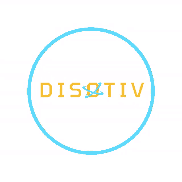 a blue circle with the word disativ in the center