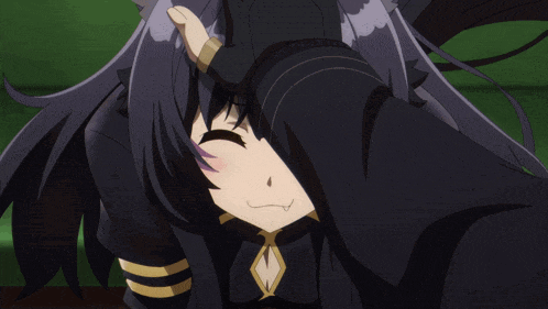 a girl with long black hair is covering her face