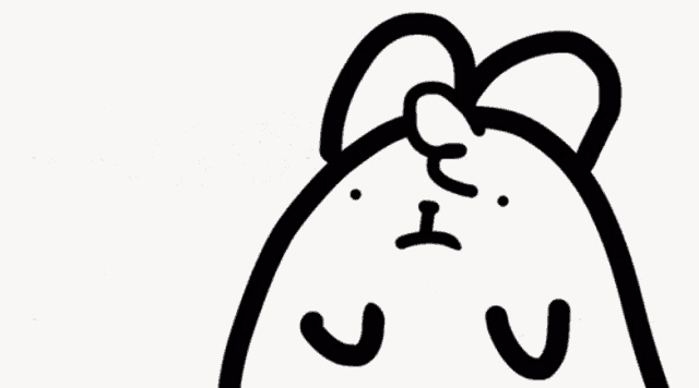 a black and white drawing of a cartoon character with the words what written below it