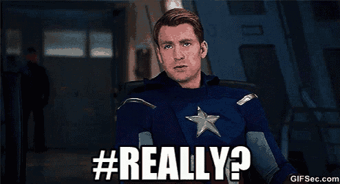 a man in a captain america costume is sitting in a chair and says # really .