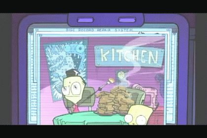 There'S Waffle In 'Em GIF - Invader Zim Robot Alien GIFs