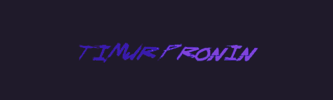 a purple and blue logo that says ' timur fronin ' on it