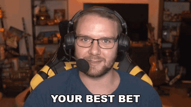 a man with glasses and a microphone says your best bet