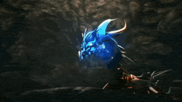 a robot is being destroyed by a large explosion in a cave .
