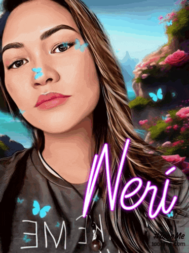 a painting of a woman with the name neri written on it