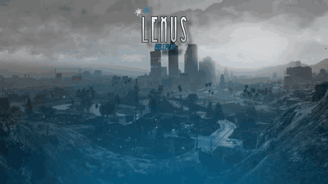 a black and white photo of a city with the words lexus holiday in white letters