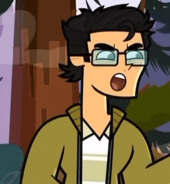 a cartoon man wearing glasses and a jacket is standing in front of a tree .