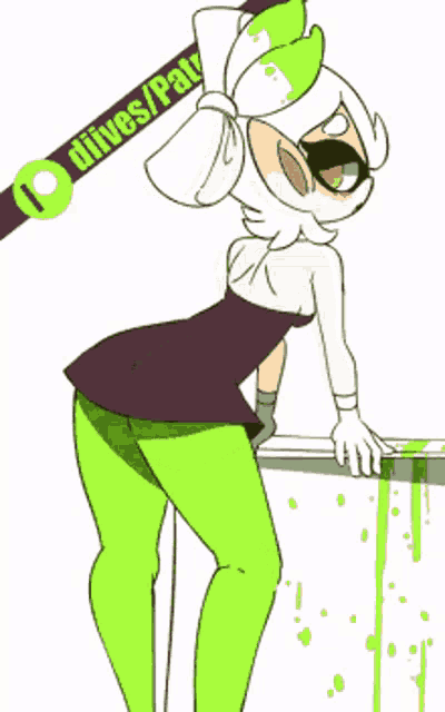 a cartoon drawing of a girl with the words " diives / pat " on the bottom