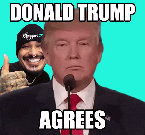 donald trump giving a thumbs up next to snoop dogg with the caption donald trump agrees