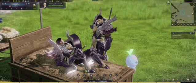a screenshot of a video game shows a knight laying on a bed