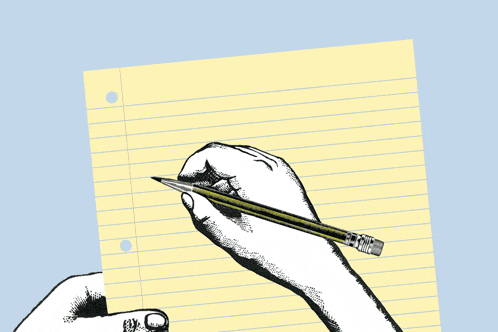 a person is writing why ki on a piece of paper with a pencil