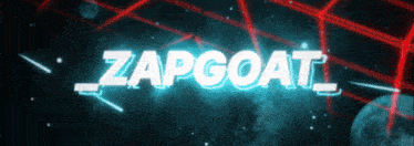 a neon sign that says zapgoat in white letters
