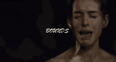 a woman with a tear running down her face with the words " sounds " written above her