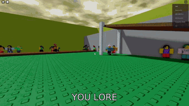 a screenshot of a video game with the words " you lore " at the bottom