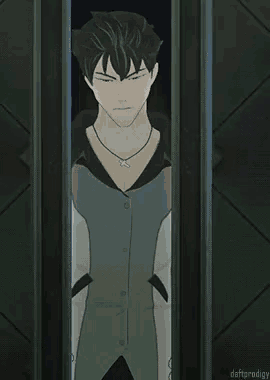 a man in a suit is standing in a doorway with his hands on his hips .