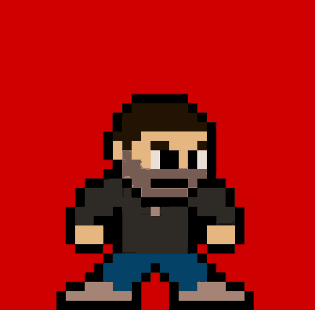 a pixel art drawing of a man with sunglasses on