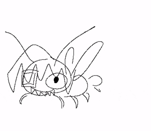a child 's drawing of a crab and a fishing net